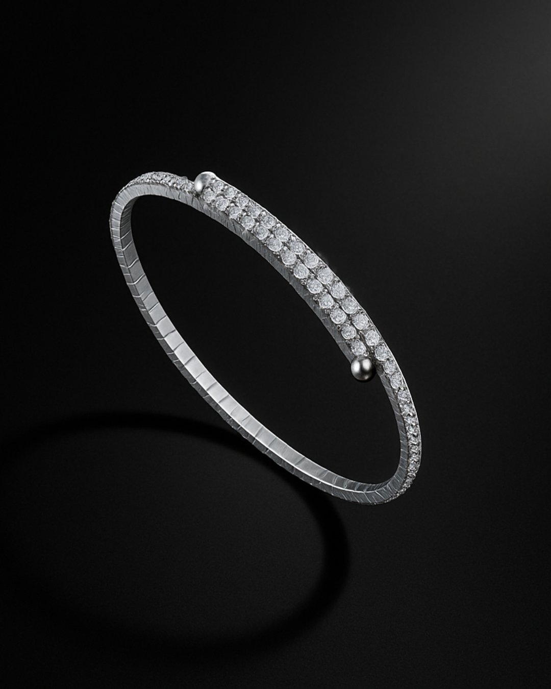 Bracciale tennis a molla in argento 925