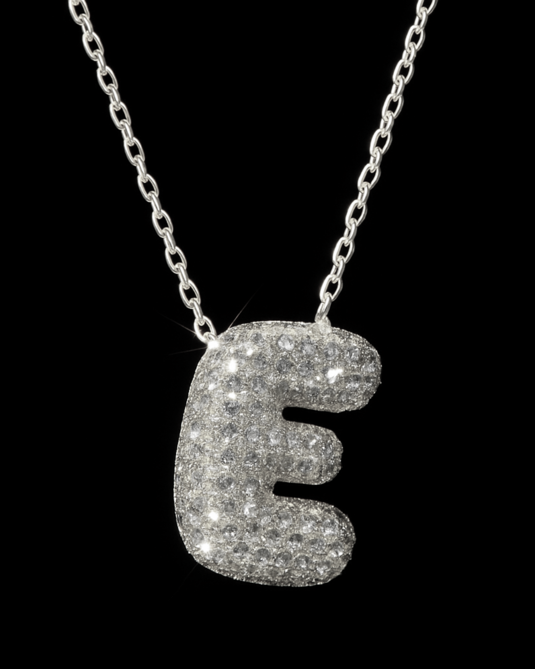 Collana Lettere Bubble - Collanina Argento 925