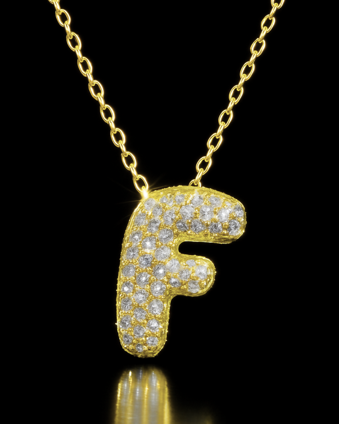 Collana Lettere Bubble - Collanina Argento 925