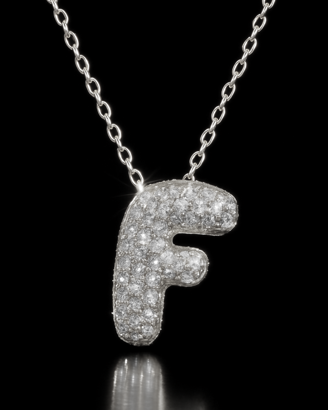 Collana Lettere Bubble - Collanina Argento 925