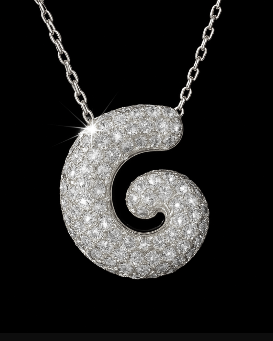 Collana Lettere Bubble - Collanina Argento 925