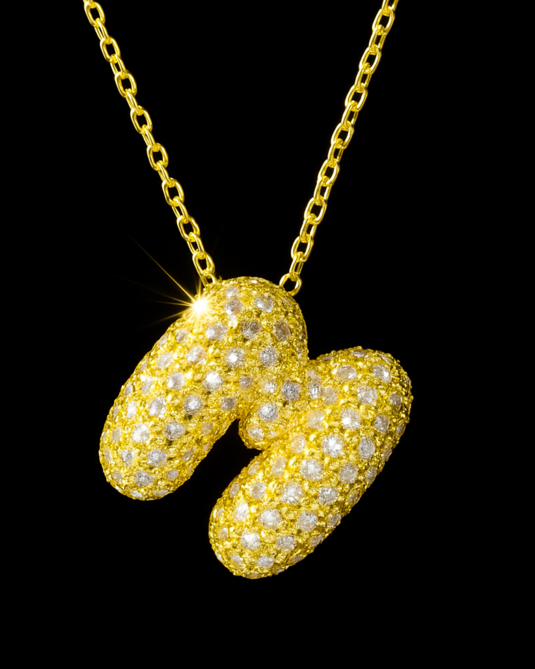 Collana Lettere Bubble - Collanina Argento 925