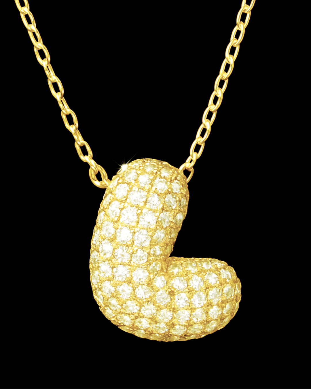 Collana Lettere Bubble - Collanina Argento 925