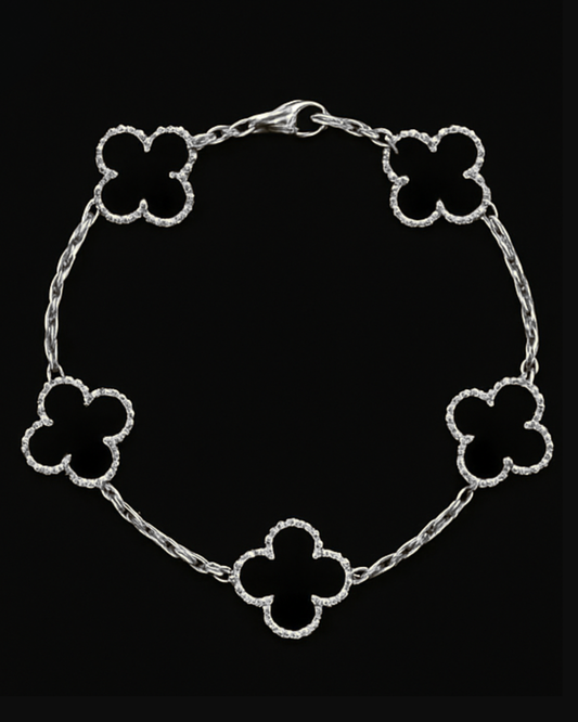 Bracciale quadrifoglio in argento 925