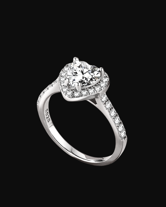 Anello cuore con pietre in argento 925