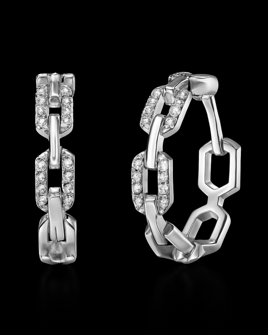 Orecchini cerchio catena in argento 925