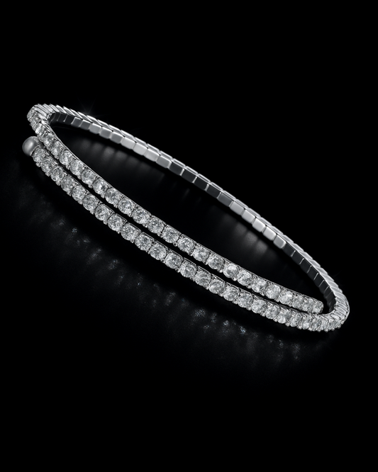 Bracciale tennis a molla in argento 925