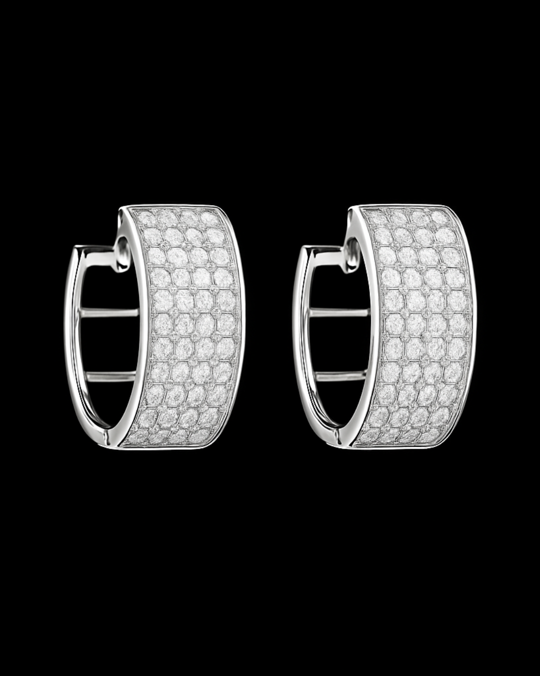 Orecchini cerchietto con pietre bianche in argento 925