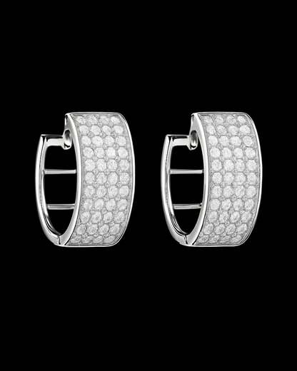 Orecchini cerchietto con pietre bianche in argento 925