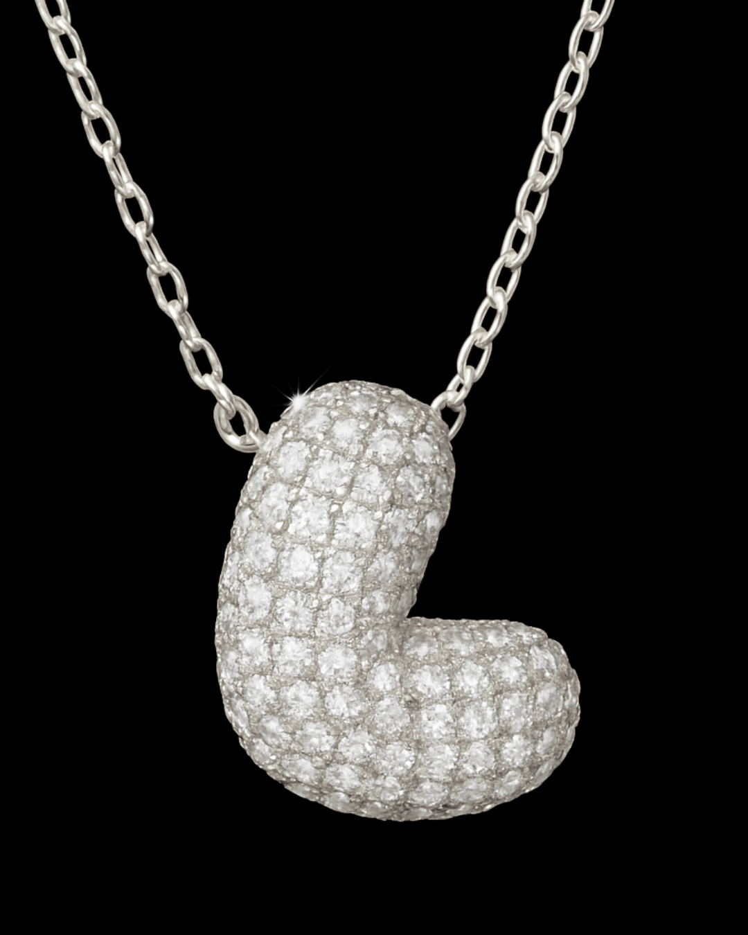 Collana Lettere Bubble - Collanina Argento 925