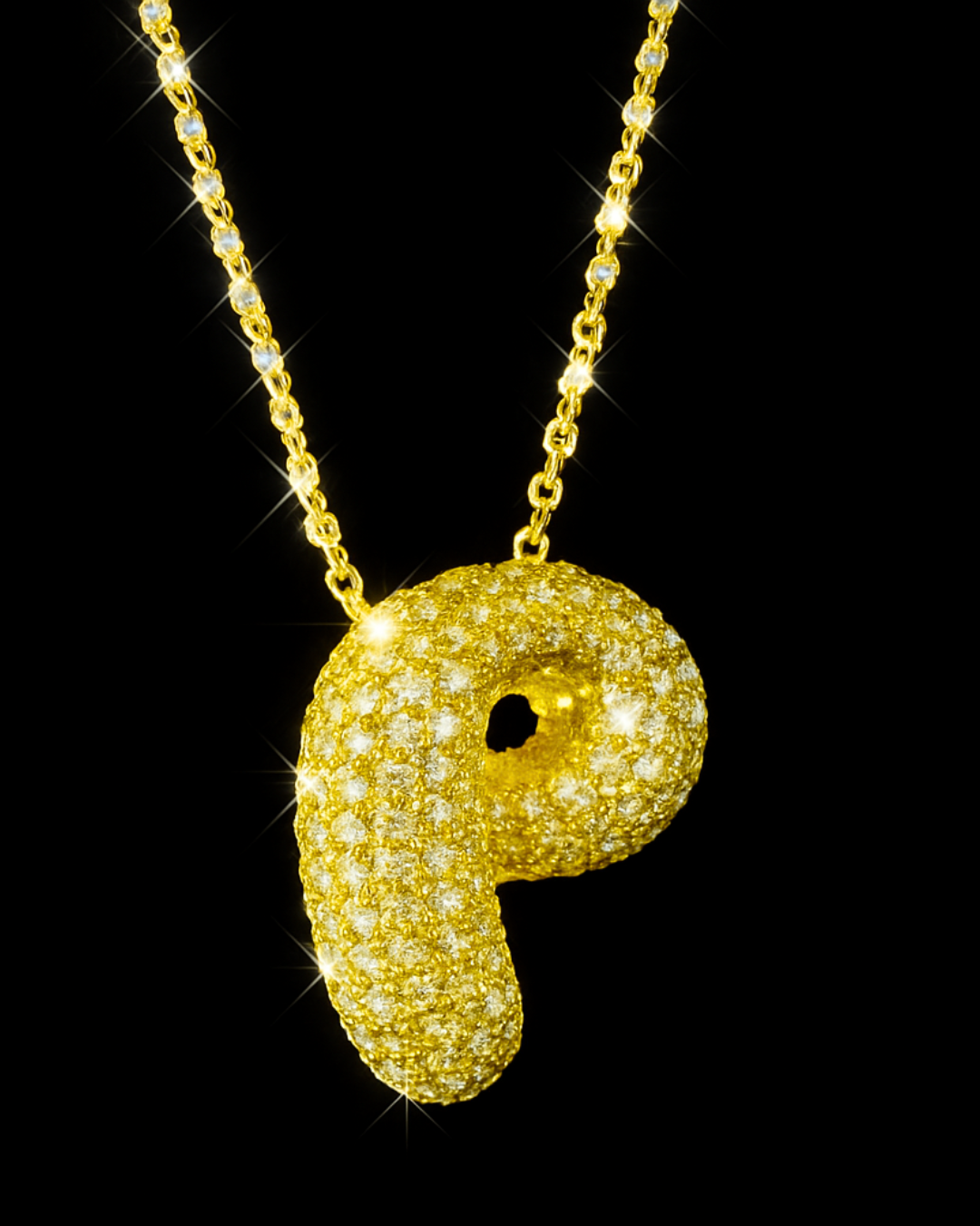 Collana Lettere Bubble - Collanina Argento 925