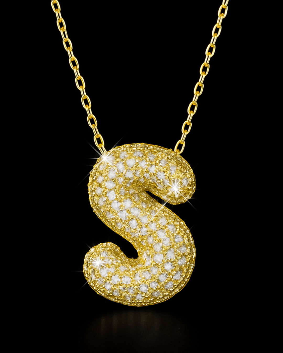 Collana Lettere Bubble - Collanina Argento 925