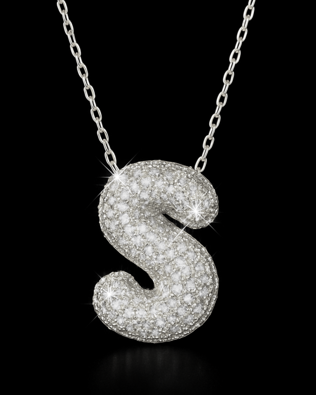 Collana Lettere Bubble - Collanina Argento 925