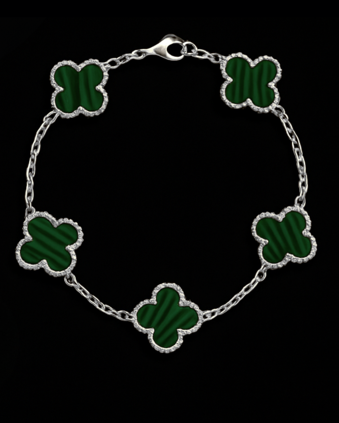 Bracciale quadrifoglio in argento 925