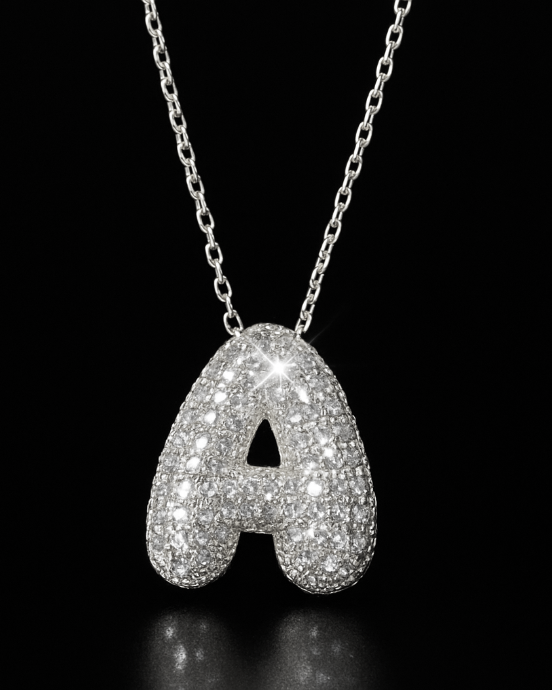 Collana Lettere Bubble - Collanina Argento 925