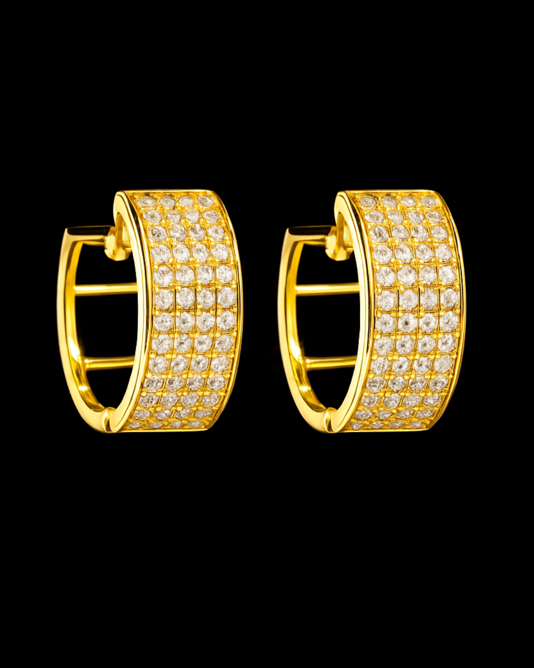 Orecchini cerchietto con pietre bianche in argento 925