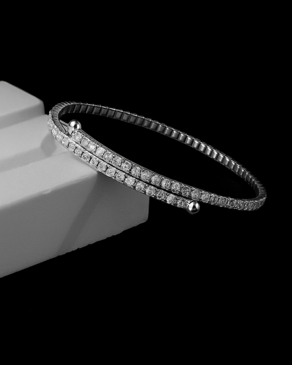 Bracciale tennis a molla in argento 925