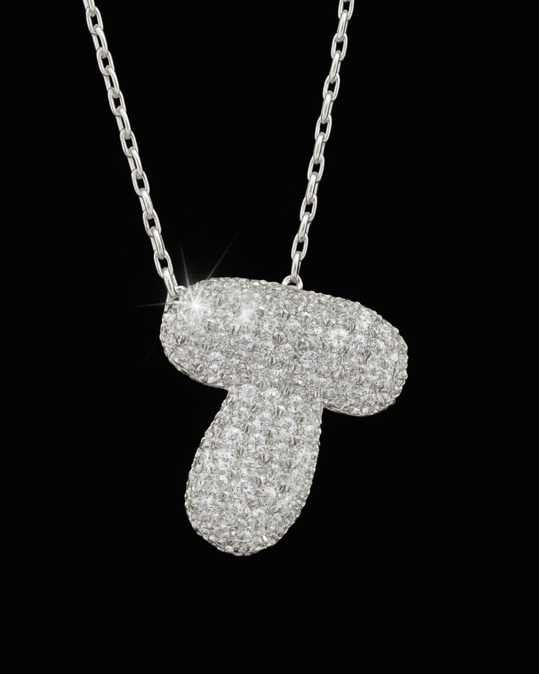 Collana Lettere Bubble - Collanina Argento 925