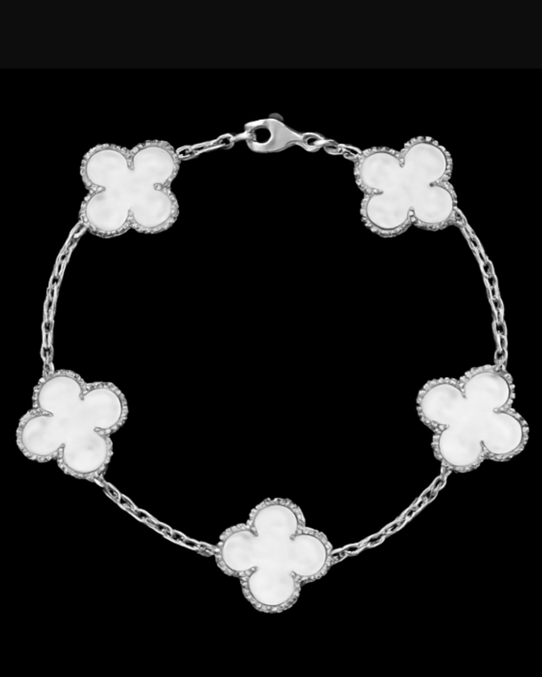 Bracciale quadrifoglio in argento 925