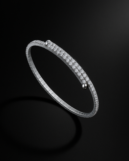 Bracciale tennis a molla in argento 925