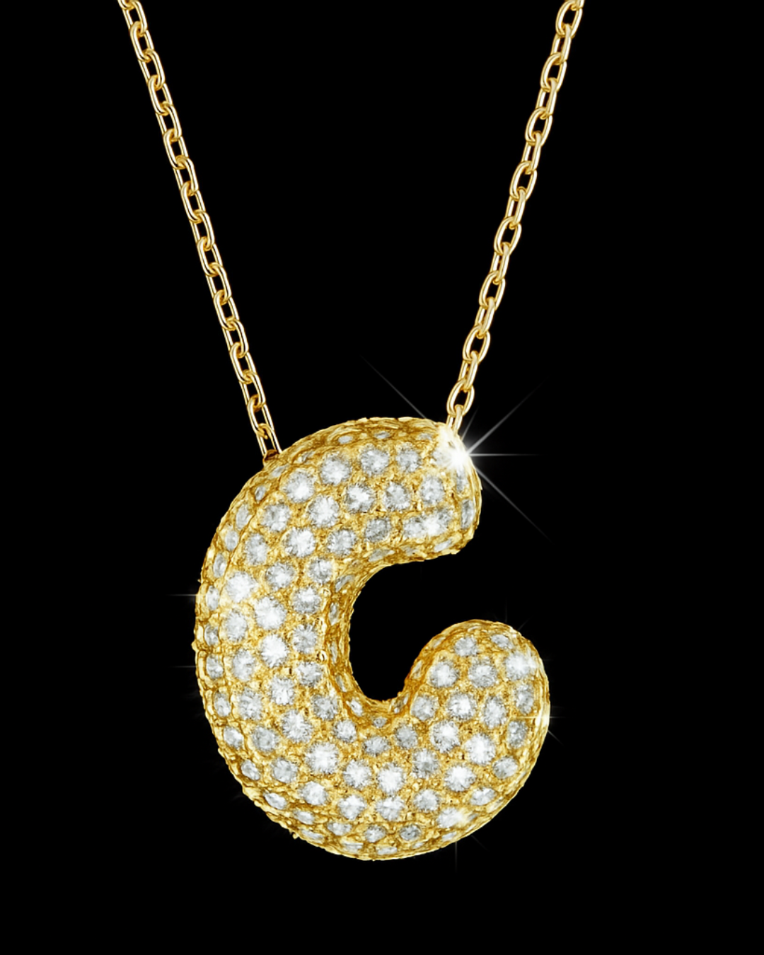 Collana Lettere Bubble - Collanina Argento 925