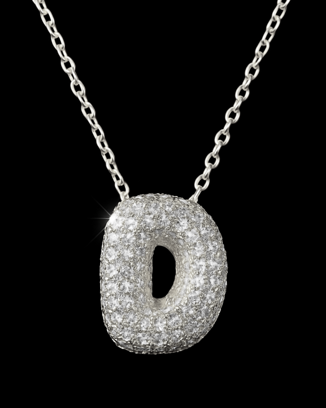 Collana Lettere Bubble - Collanina Argento 925