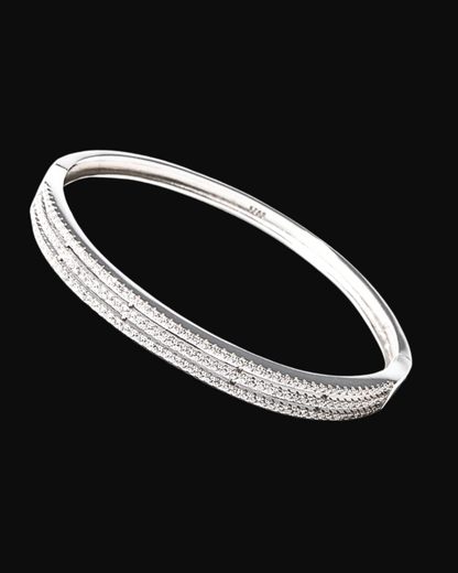 Bracciale rigido pietre bianche in argento 925