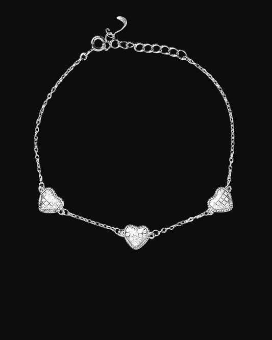 Bracciale cuori in argento 925