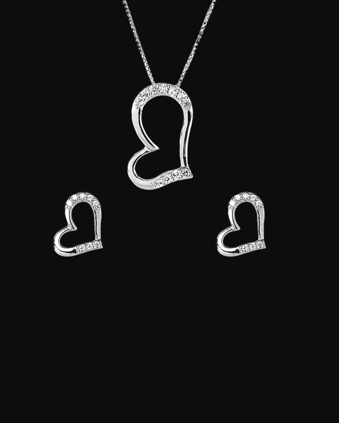 Set cuore in argento 925