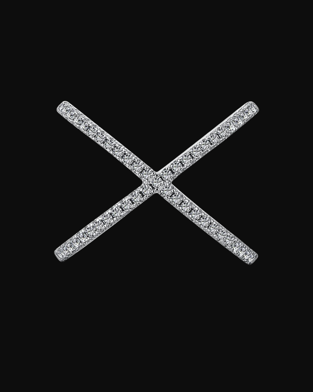 Anello incrociato in argento 925