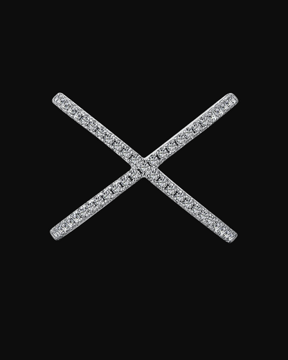 Anello incrociato in argento 925