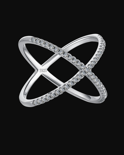 Anello incrociato in argento 925