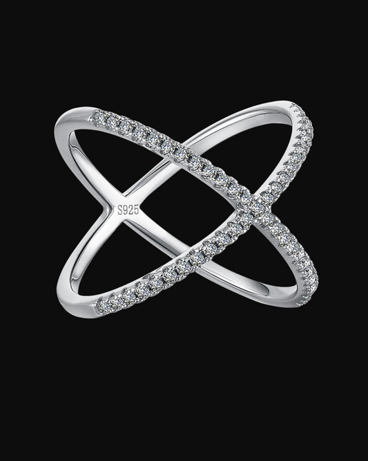 Anello incrociato in argento 925