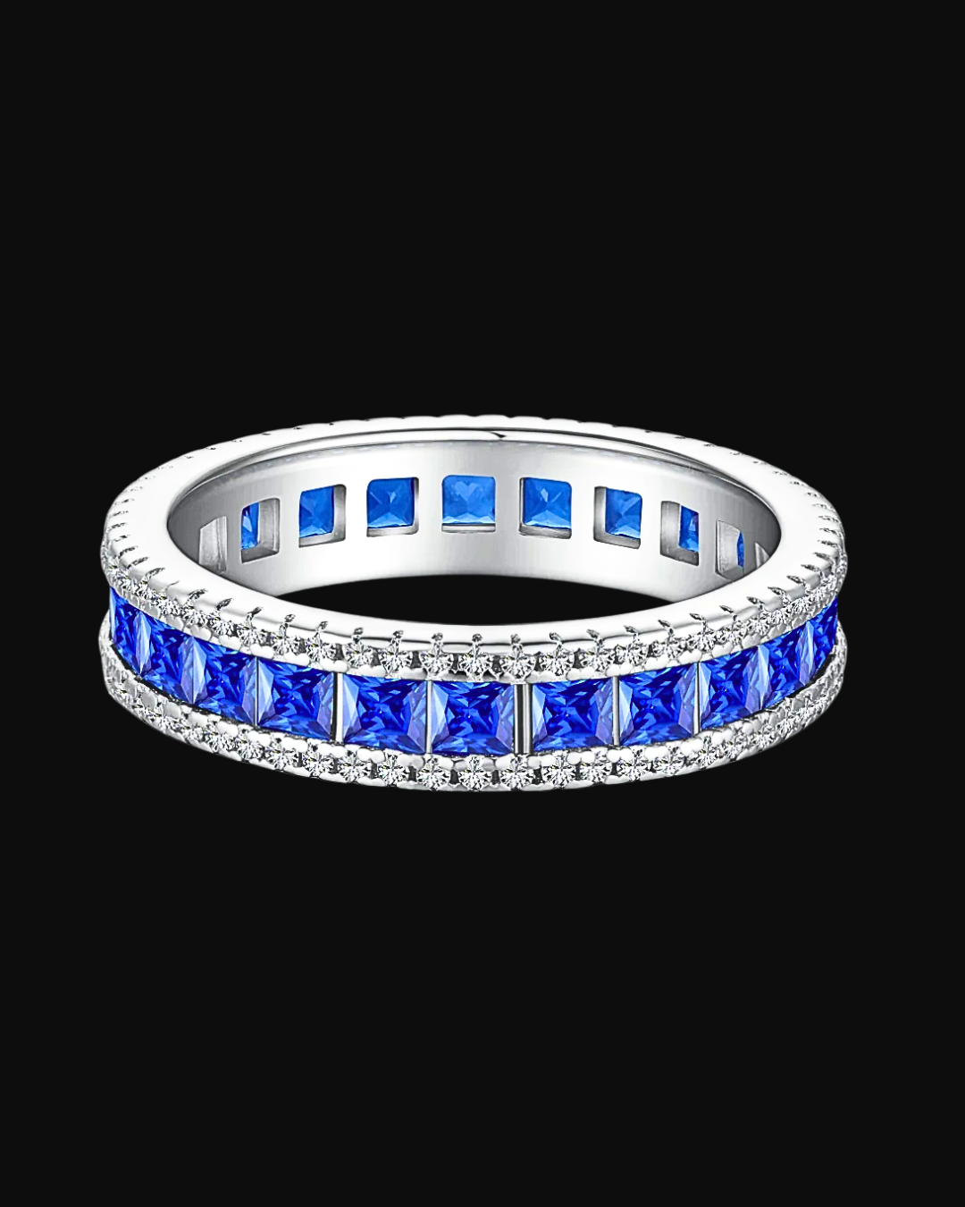 Anello Eternity veretta con pietre in argento 925