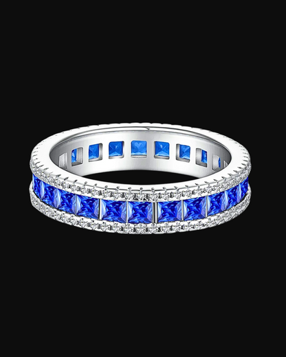 Anello Eternity veretta con pietre in argento 925