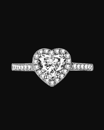 Anello cuore con pietre in argento 925