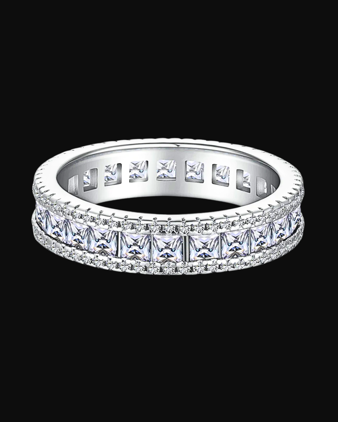 Anello Eternity veretta con pietre in argento 925