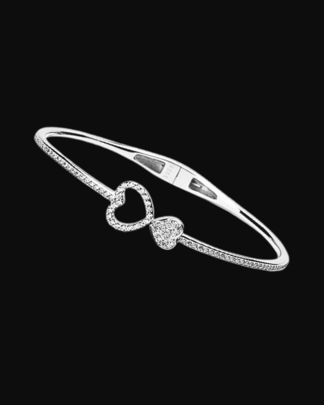 Bracciale doppio cuore in argento 925