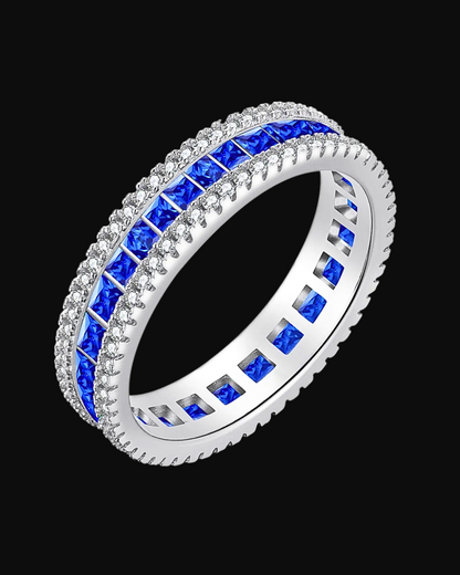 Anello Eternity veretta con pietre in argento 925