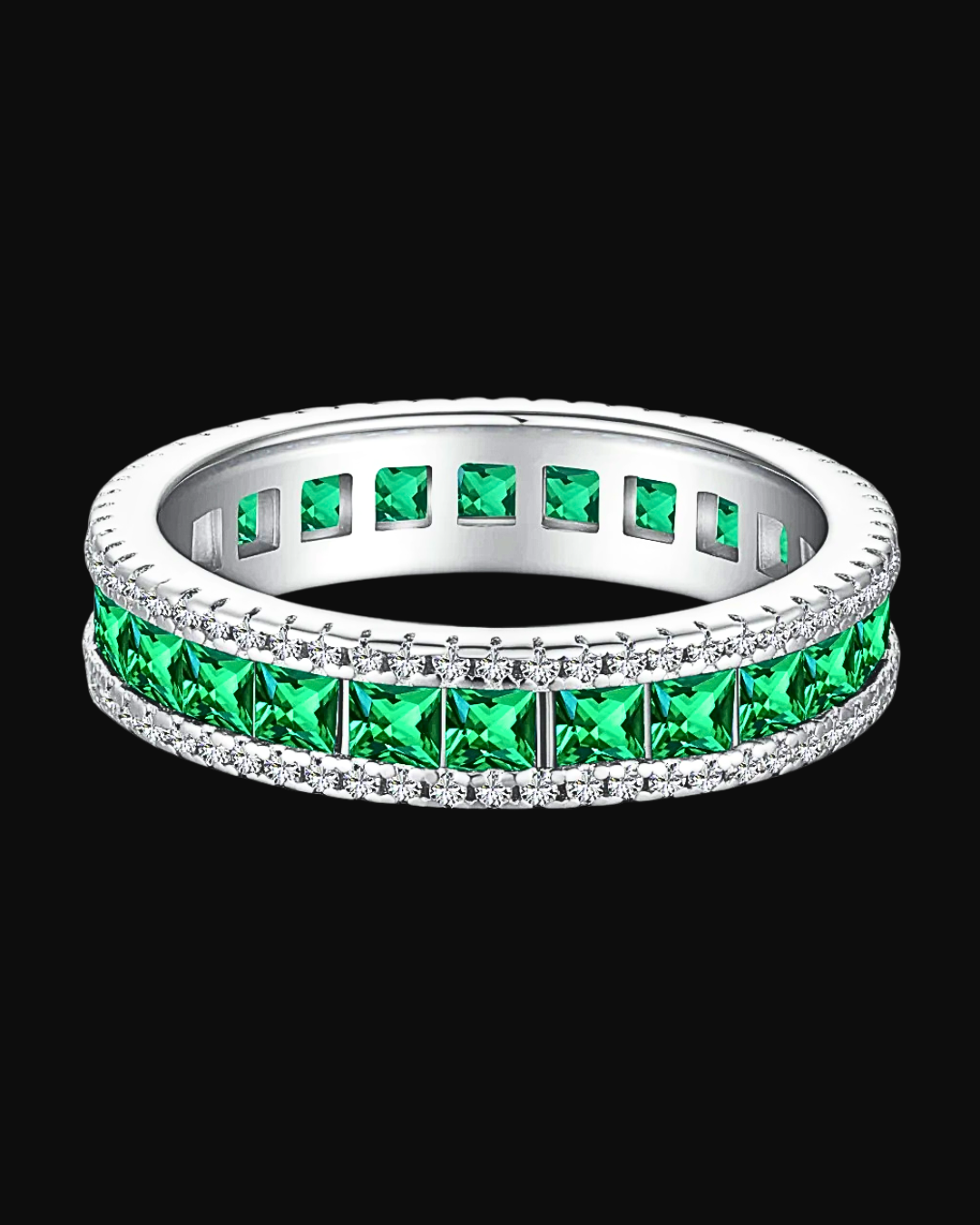 Anello Eternity veretta con pietre in argento 925