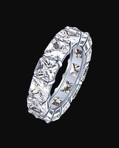 Anello veretta con pietre bianche in argento 925