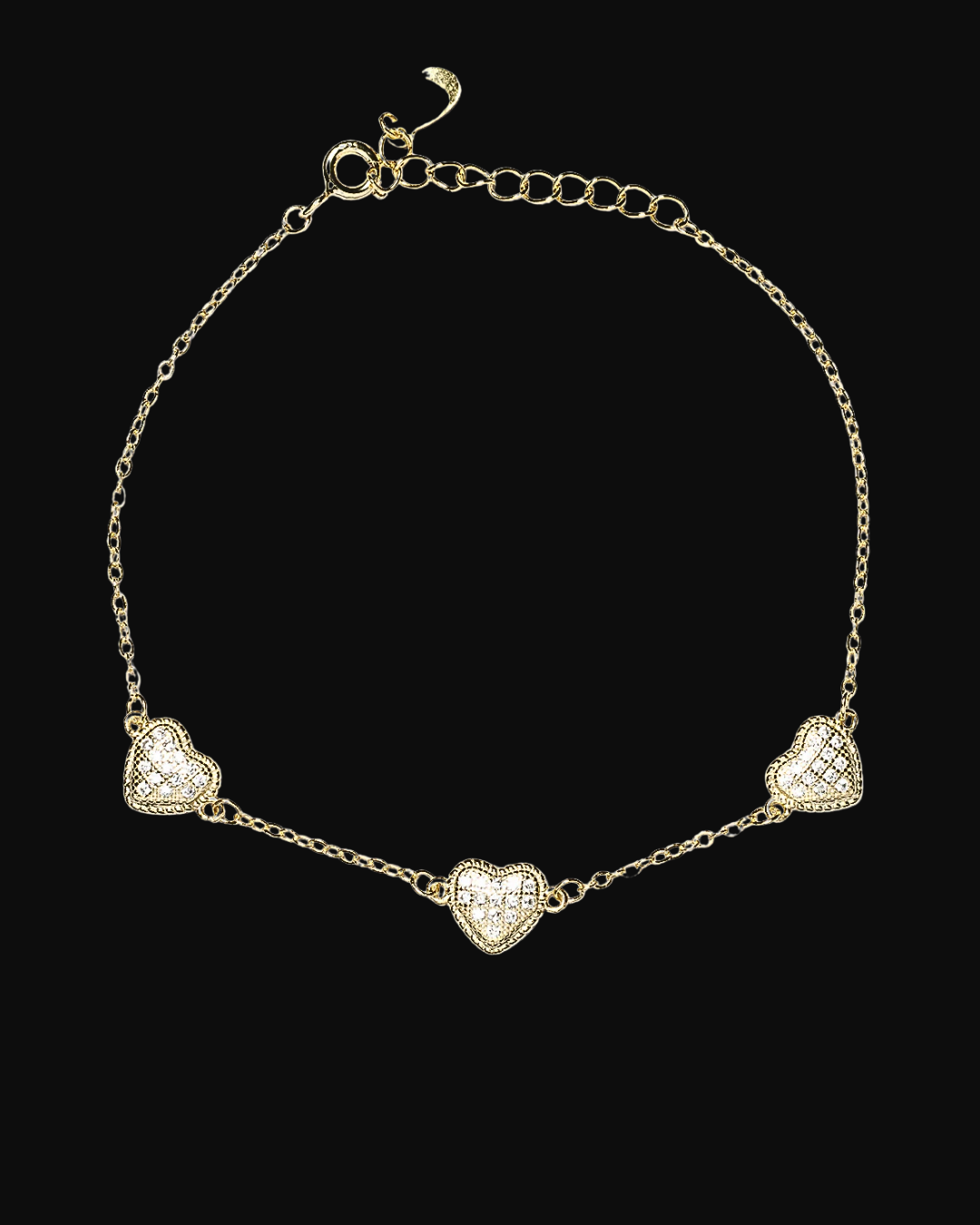 Bracciale cuori in argento 925