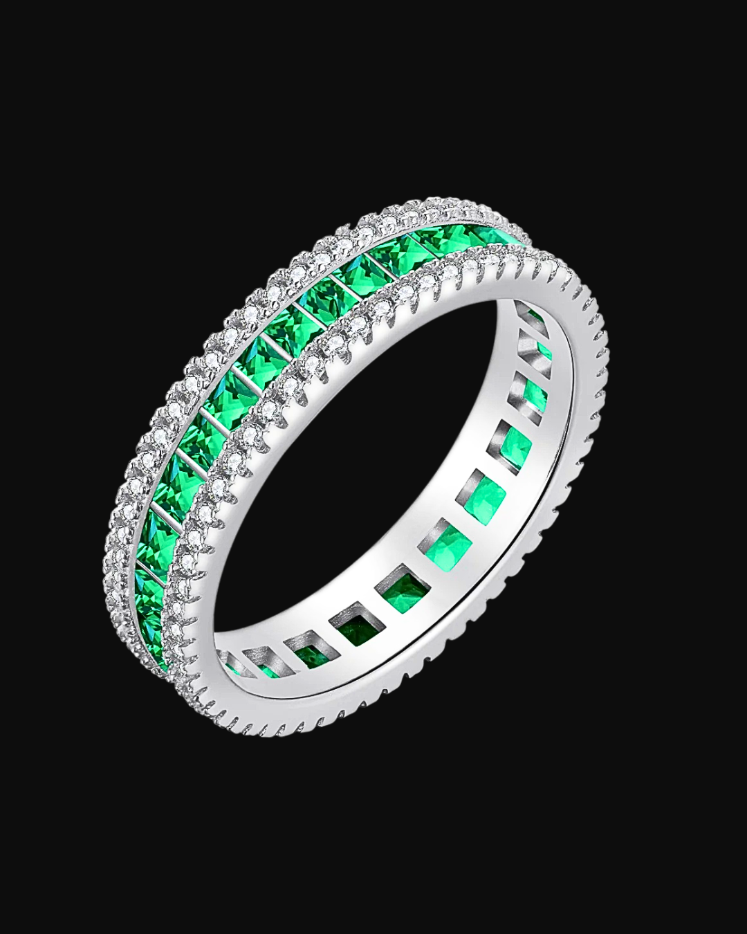 Anello Eternity veretta con pietre in argento 925