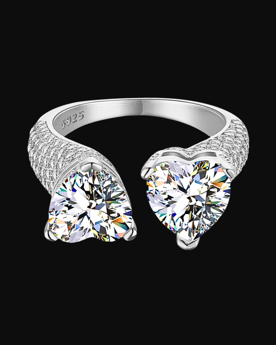 Anello cuori in argento 925