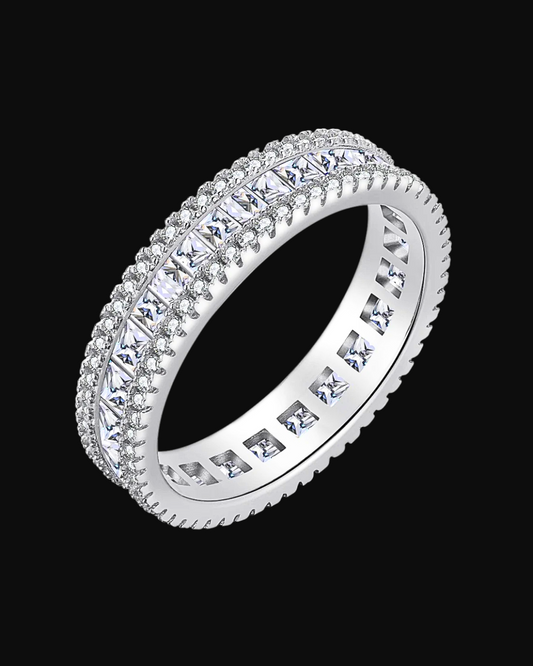 Anello Eternity veretta con pietre in argento 925