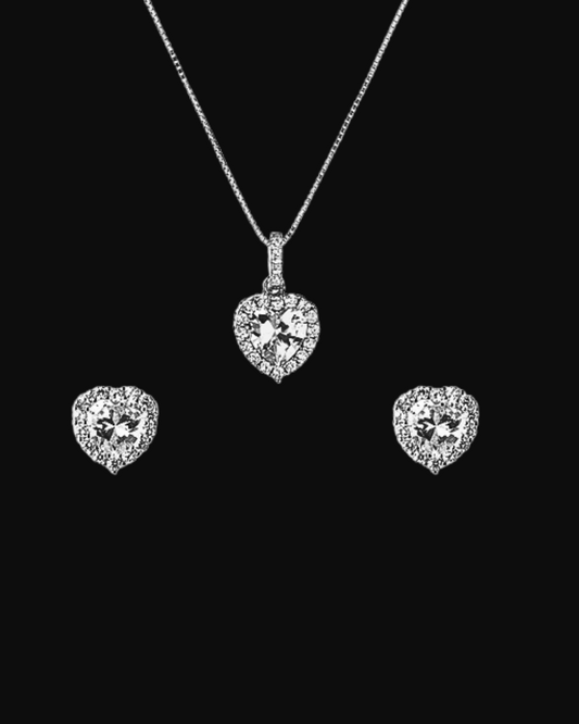 Set cuore pietre in argento 925