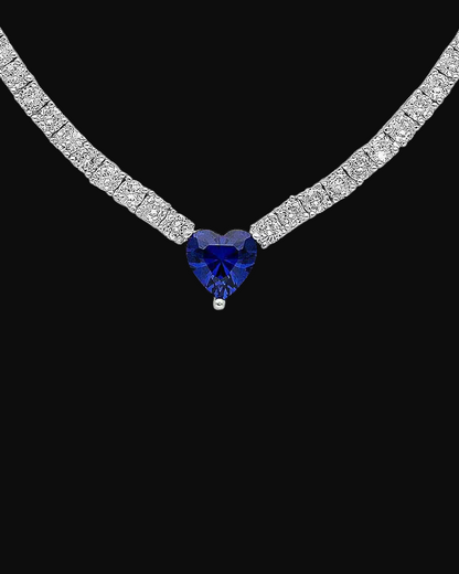 Collana con cuore e pietre bianche in argento 925